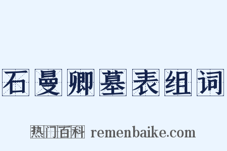 石曼卿墓表组词是什么意思的图片